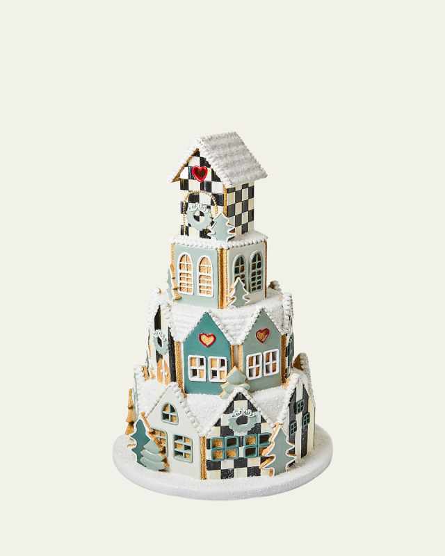 Illuminated Farmhouse Gingerbread Village